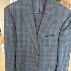 Classic Charcoal Plaid Men's Suit